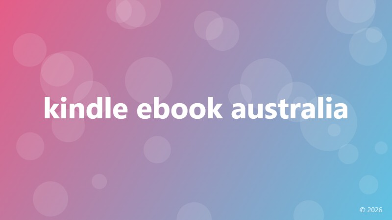 kindle ebook australia