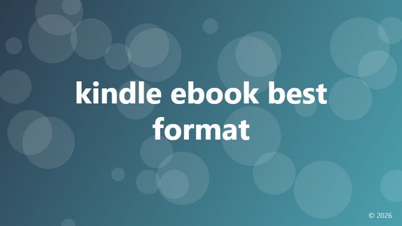 kindle ebook best format