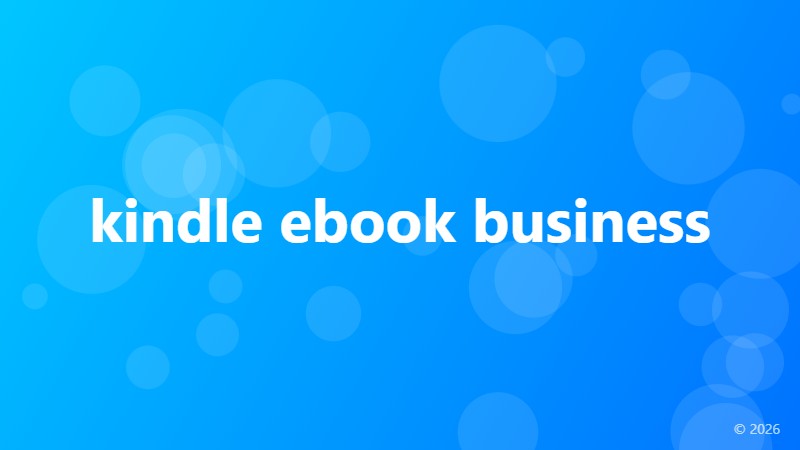 kindle ebook business