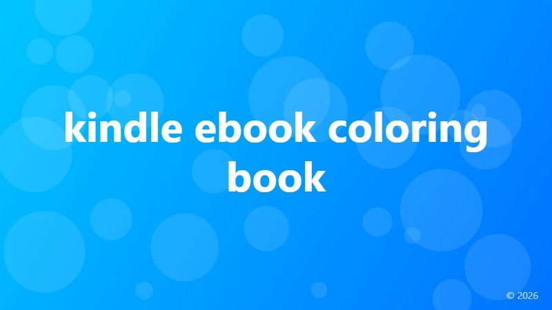 kindle ebook coloring book