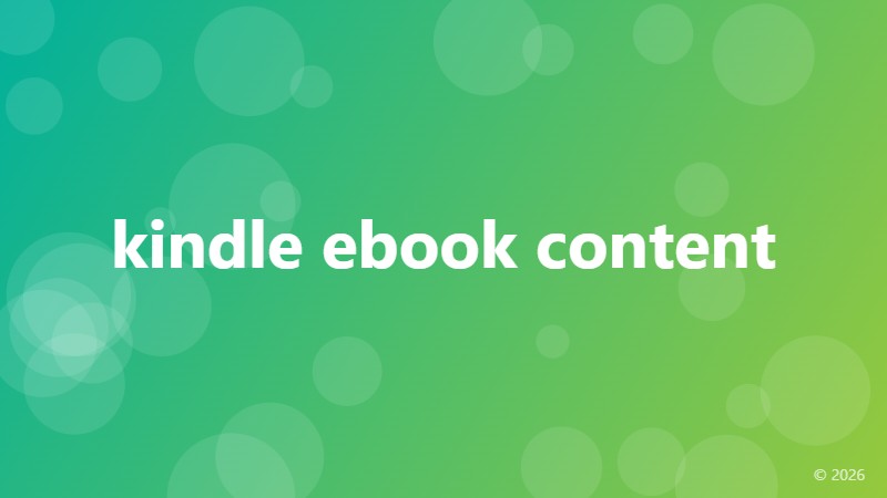 kindle ebook content