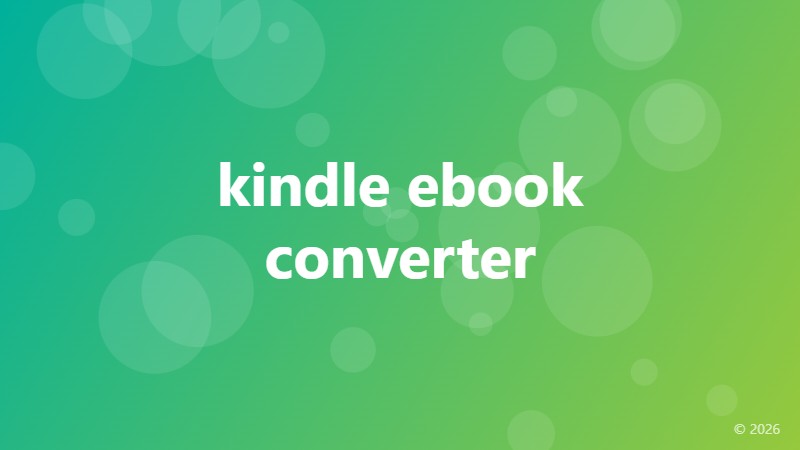kindle ebook converter