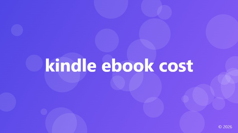 kindle ebook cost