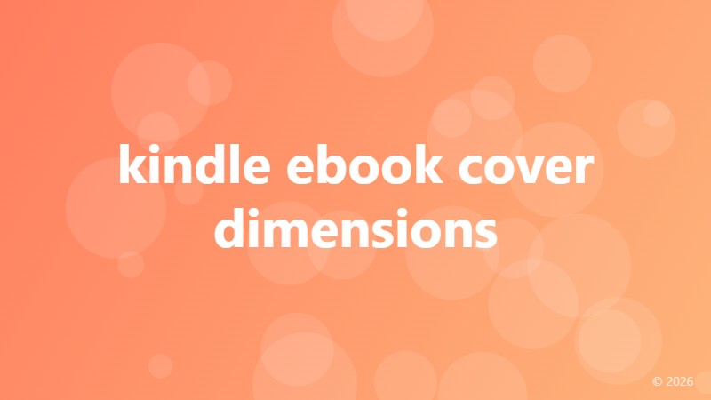 kindle ebook cover dimensions