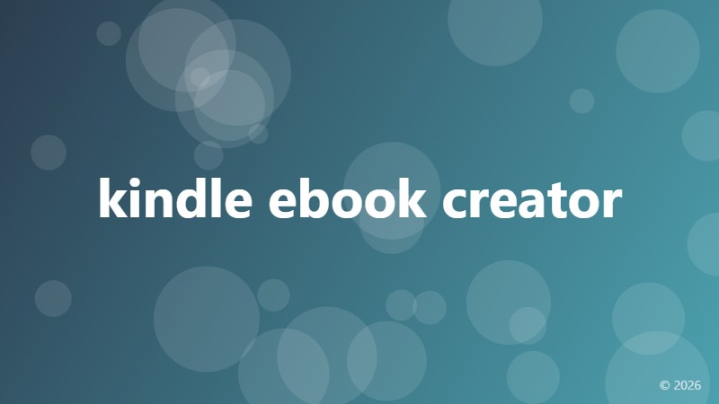 kindle ebook creator