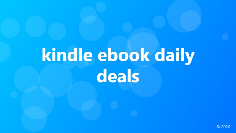 kindle ebook daily deals