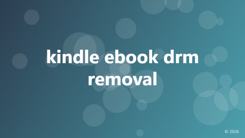 kindle ebook drm removal