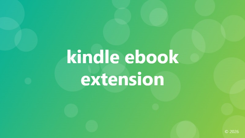 kindle ebook extension
