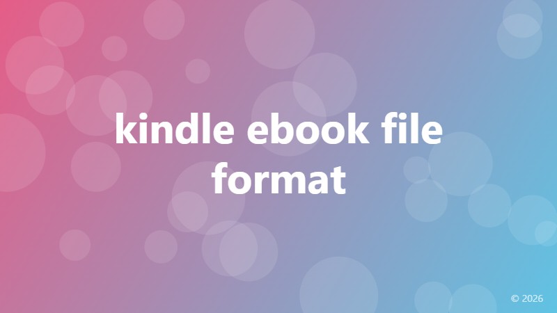 kindle ebook file format
