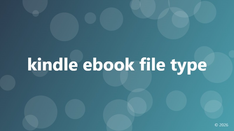 kindle ebook file type
