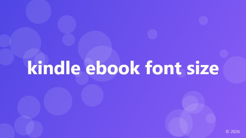 kindle ebook font size