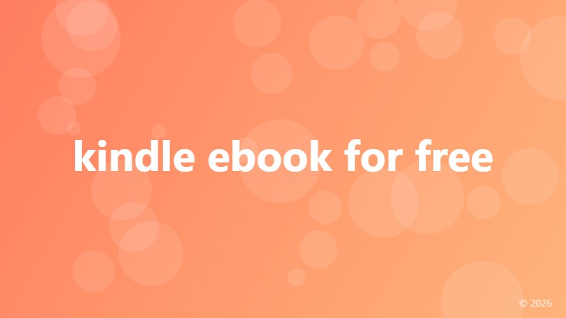 kindle ebook for free