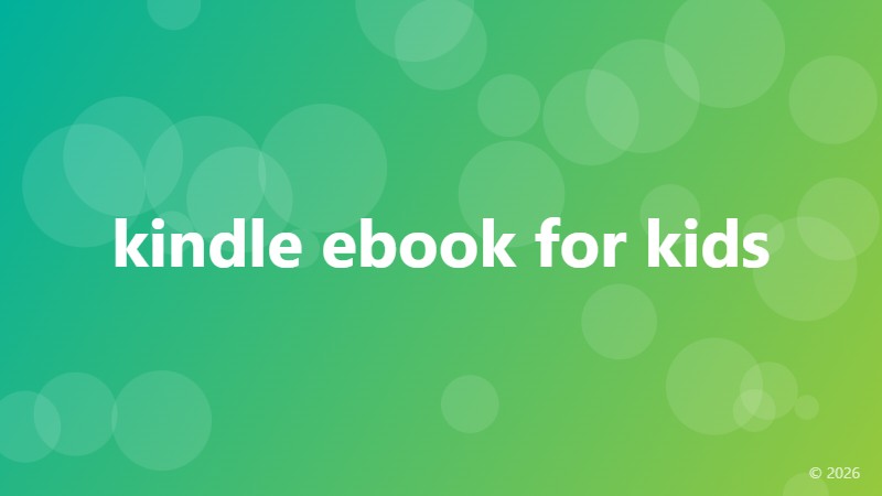 kindle ebook for kids