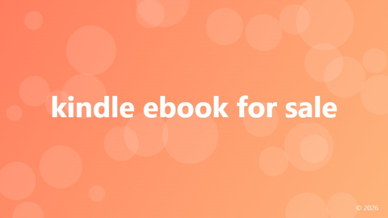 kindle ebook for sale