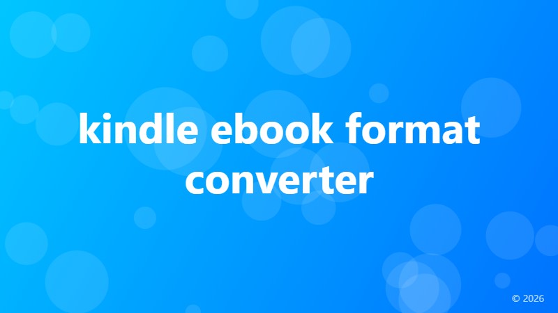 kindle ebook format converter