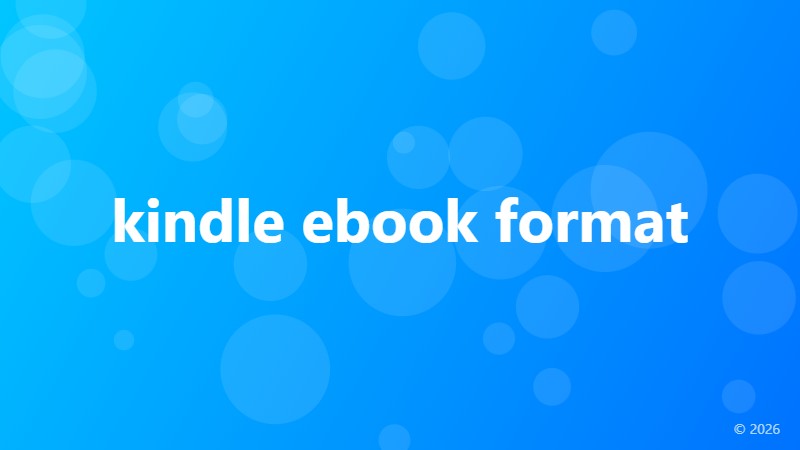 kindle ebook format