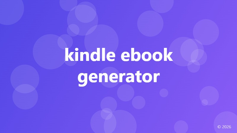 kindle ebook generator