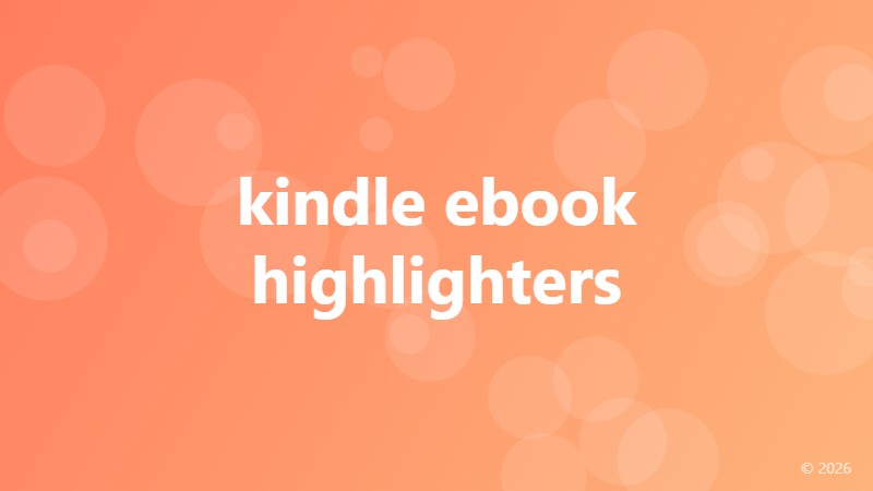 kindle ebook highlighters