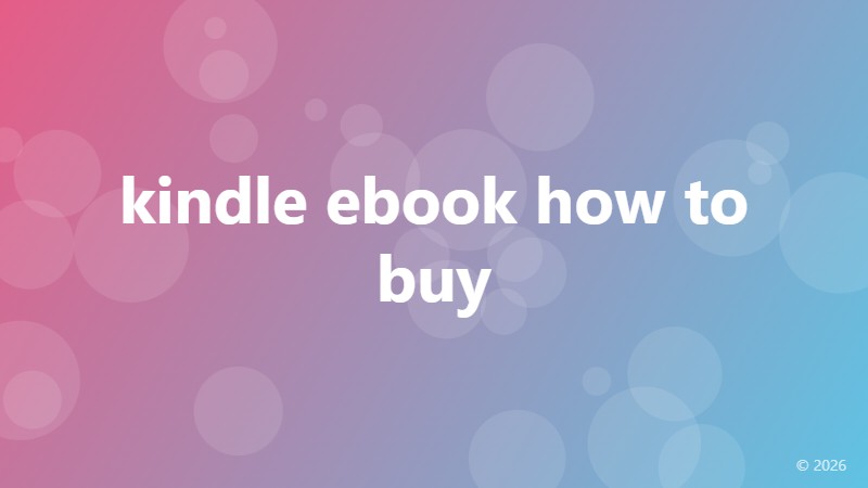 kindle ebook how to buy