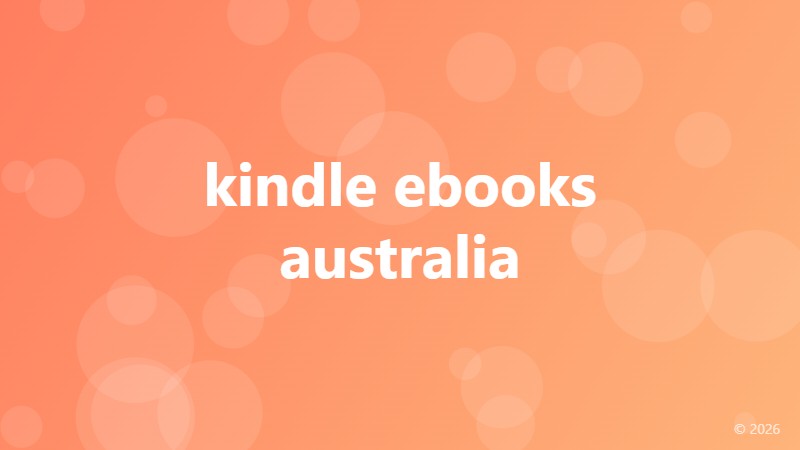 kindle ebooks australia