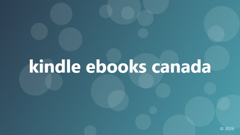 kindle ebooks canada