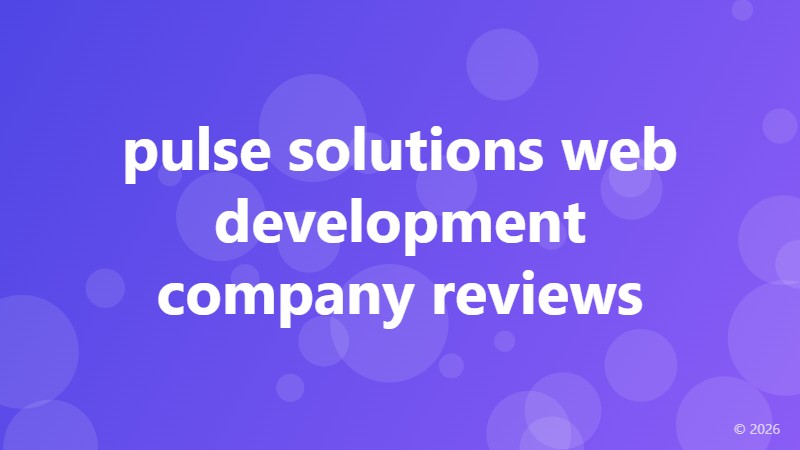pulse solutions web development company reviews