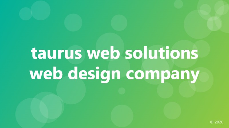 taurus web solutions web design company