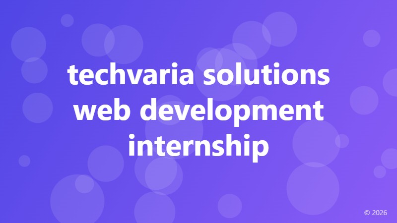 techvaria solutions web development internship
