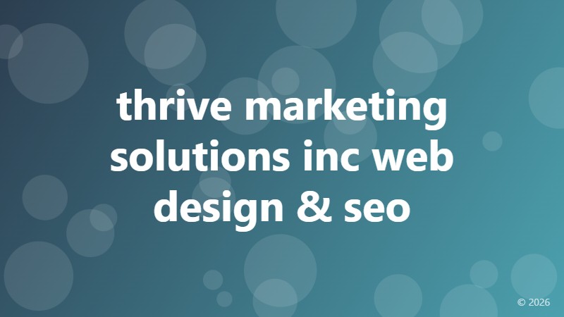 thrive marketing solutions inc web design & seo