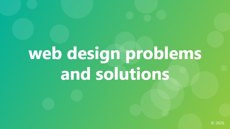 web design problems and solutions