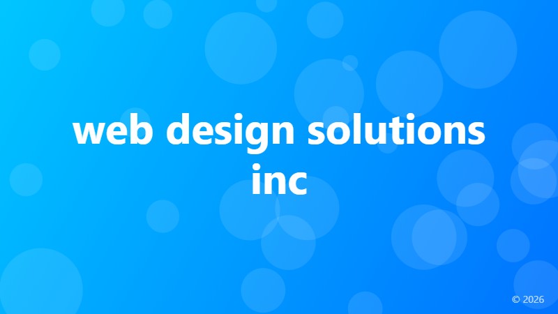 web design solutions inc