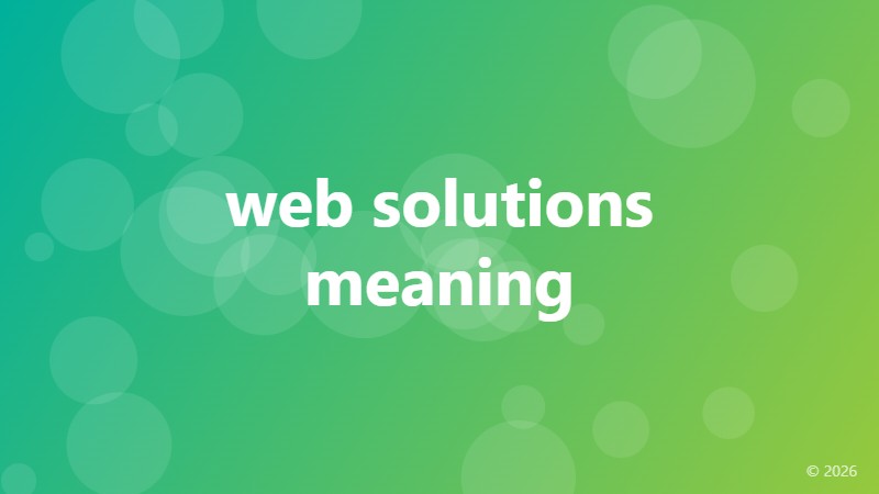 web solutions meaning