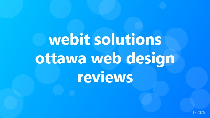 webit solutions ottawa web design reviews