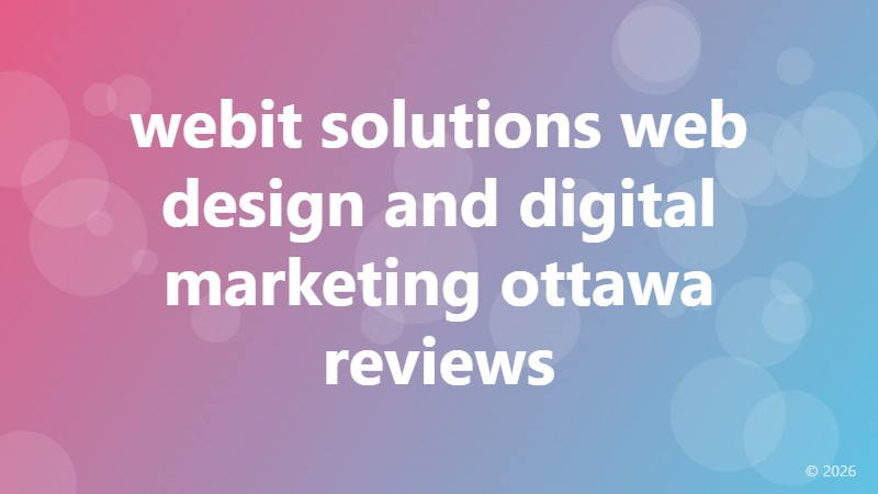 webit solutions web design and digital marketing ottawa reviews