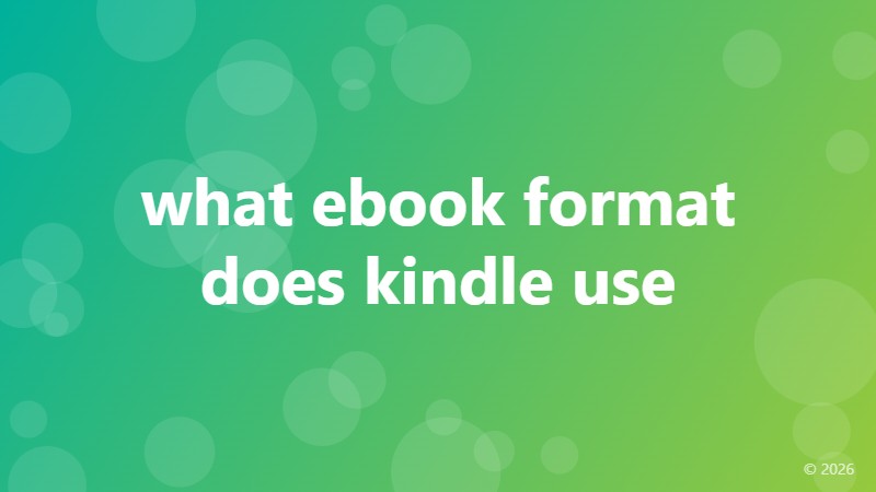 what ebook format does kindle use